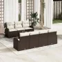 Conjunto de Sofás de Jardín de 8 Piezas con Cojines Marrón Ratán Poliéster | Foro24.es | Tu tienda online para hogar, jardín y más Foro24.es