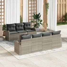 Juego de Sofás de Jardín de 8 Piezas con Cojines Gris Claro Poliratán by , Outdoor sofas - Ref: Foro24-3345952, Price: 556,06...