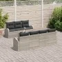 Juego de Sofás de Jardín de 8 Piezas con Cojines Gris Claro Poliratán von , Outdoor-Sofas - Ref: Foro24-3345952, Preis: 556,0...