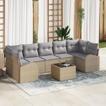 Sofá de jardín de 8 piezas con cojines Beige Poliratán von , Outdoor-Sofas - Ref: Foro24-3345960, Preis: 535,07 €, Rabatt: %