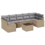 Sofá de jardín de 8 piezas con cojines Beige Poliratán von , Outdoor-Sofas - Ref: Foro24-3345960, Preis: 535,07 €, Rabatt: %