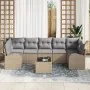 Sofá de jardín de 8 piezas con cojines Beige Poliratán von , Outdoor-Sofas - Ref: Foro24-3345960, Preis: 535,07 €, Rabatt: %