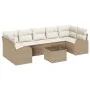 Conjunto de Sofá de Jardín de 8 Piezas con Cojines Beige de Poliratán | Foro24.es | Tu tienda online para hogar, jardín y más Foro24.es