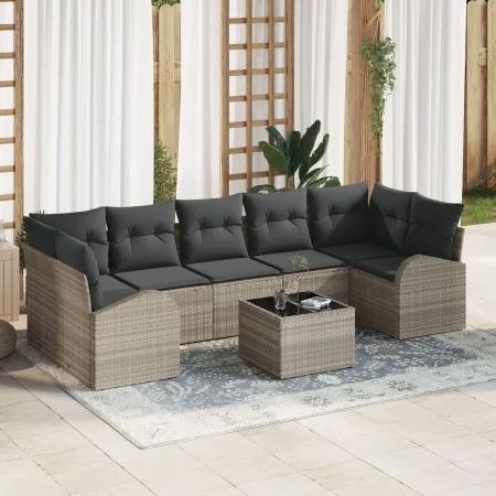 Juego de Sofás de Jardín de 8 Piezas con Cojines Gris Claro by , Outdoor sofas - Ref: Foro24-3345962, Price: 579,94 €, Discou...