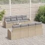Set de sofá de jardín de 9 piezas con cojines beige ratán poliéster | Foro24.es | Tu tienda online para hogar, jardín y más Foro24.es