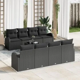 Conjunto de Sofá de Jardín de 9 Piezas con Cojines Negros de Poliratán von , Outdoor-Sofas - Ref: Foro24-3345973, Preis: 592,...