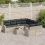 Juego de Sofá de Jardín de 9 Piezas con Cojines en Gris Claro de Poliratán von , Outdoor-Sofas - Ref: Foro24-3345982, Preis: ...