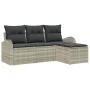 Juego de Sofás de Jardín de 4 Piezas con Cojines Gris Claro de Poliratán by , Outdoor sofas - Ref: Foro24-3345992, Price: 278...