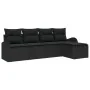 Juego de Sofás de Jardín de 5 Piezas con Cojines Negro Poliratán by , Outdoor sofas - Ref: Foro24-3346003, Price: 303,42 €, D...