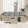 Set de 6 Piezas de Sofá de Jardín con Cojines de Poliratán Negro | Foro24.es | Tu tienda online para hogar, jardín y más Foro24.es
