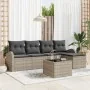 Juego de Sofá de Jardín de 6 Piezas con Cojines Gris Poliratán by , Outdoor sofas - Ref: Foro24-3346012, Price: 384,47 €, Dis...
