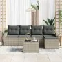 Juego de Sofá de Jardín de 6 Piezas con Cojines Gris Poliratán by , Outdoor sofas - Ref: Foro24-3346012, Price: 384,47 €, Dis...