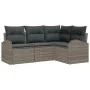 Conjunto de Sofás de Jardín de 4 Piezas con Cojines Ratán Gris Poliéster by , Outdoor sofas - Ref: Foro24-3346019, Price: 288...