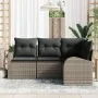 Conjunto de Sofás de Jardín de 4 Piezas con Cojines Ratán Gris Poliéster by , Outdoor sofas - Ref: Foro24-3346019, Price: 288...