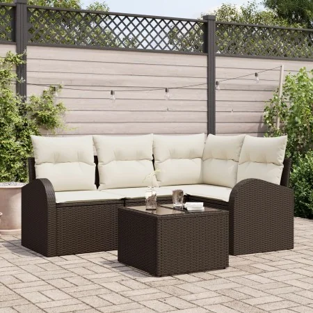 Conjunto de Sofá de Jardín de 4 Piezas con Cojines Gris Poliratán | Foro24.es | Tu tienda online para hogar, jardín y más Foro24.es
