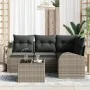 Conjunto de Sofá de Jardín de 4 Piezas con Cojines Negros de Polirratán von , Outdoor-Sofas - Ref: Foro24-3346029, Preis: 338...