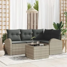 Juego de sofá de 5 piezas con cojines gris de poliratán von , Outdoor-Sofas - Ref: Foro24-3346032, Preis: 369,05 €, Rabatt: %