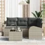 Juego de sofá de 5 piezas con cojines gris de poliratán by , Outdoor sofas - Ref: Foro24-3346032, Price: 369,05 €, Discount: %