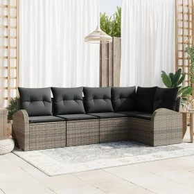 Juego de Sofá de Jardín de 5 Piezas con Cojines Gris Poliratán by , Outdoor sofas - Ref: Foro24-3346039, Price: 331,33 €, Dis...