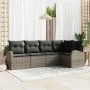 Juego de Sofá de Jardín de 5 Piezas con Cojines Gris Poliratán by , Outdoor sofas - Ref: Foro24-3346039, Price: 331,33 €, Dis...