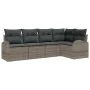 Juego de Sofá de Jardín de 5 Piezas con Cojines Gris Poliratán by , Outdoor sofas - Ref: Foro24-3346039, Price: 331,33 €, Dis...