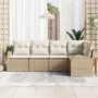 Juego de sofá de jardín de 5 piezas con cojines - Ratán sintético beige | Foro24.es | Tu tienda online para hogar, jardín y más Foro24.es