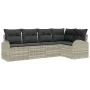 Juego de Sofá de Jardín de 5 Piezas con Cojines Gris Claro Poliratán by , Outdoor sofas - Ref: Foro24-3346042, Price: 374,58 ...