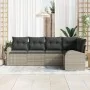 Juego de Sofá de Jardín de 5 Piezas con Cojines Gris Claro Poliratán by , Outdoor sofas - Ref: Foro24-3346042, Price: 374,58 ...