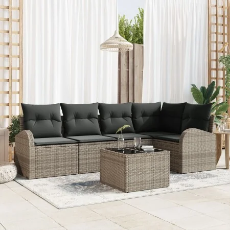 Conjunto de Sofá de Jardín de 5 Piezas con Cojines Ratán Poliéster Negro von , Outdoor-Sofas - Ref: Foro24-3346049, Preis: 38...