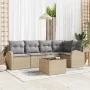 Juego de Sofá de Jardín de 6 piezas con Cojines Rattan Sintético Negro | Foro24.es | Tu tienda online para hogar, jardín y más Foro24.es