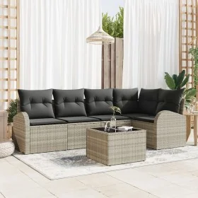 Conjunto de sofá de jardín de 6 piezas con cojines grises by , Outdoor sofas - Ref: Foro24-3346052, Price: 428,24 €, Discount: %