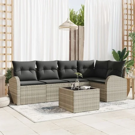 Conjunto de sofá de jardín de 6 piezas con cojines grises by , Outdoor sofas - Ref: Foro24-3346052, Price: 428,24 €, Discount: %