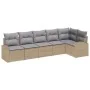 Conjunto de Sofá de Jardín de 6 Piezas con Cojines Beige de Poliratán | Foro24.es | Tu tienda online para hogar, jardín y más Foro24.es