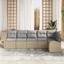 Conjunto de Sofá de Jardín de 6 Piezas con Cojines Beige de Poliratán | Foro24.es | Tu tienda online para hogar, jardín y más Foro24.es