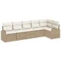Conjunto de Sofá de Jardín de 6 Piezas con Cojines Beige Ratán Poliéster | Foro24.es | Tu tienda online para hogar, jardín y más Foro24.es