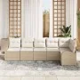Conjunto de Sofá de Jardín de 6 Piezas con Cojines Beige Ratán Poliéster | Foro24.es | Tu tienda online para hogar, jardín y más Foro24.es