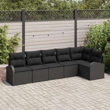 Juego de sofá de jardín de 6 piezas con cojines negro poliratán by , Outdoor sofas - Ref: Foro24-3346063, Price: 413,47 €, Di...