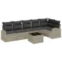 Set de Sofá de Jardín de 7 Piezas con Cojines Gris Poliratán by , Outdoor sofas - Ref: Foro24-3346072, Price: 483,84 €, Disco...