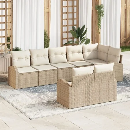Juego de Sofá de Jardín de 8 Piezas con Cojines Beige Ratán | Foro24.es | Tu tienda online para hogar, jardín y más Foro24.es