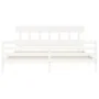 Weißer Massivholzbettrahmen mit Kopfteil 200x200 cm von vidaXL, Betten und Lattenroste - Ref: Foro24-3195177, Preis: 152,76 €...