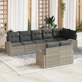 Juego de Sofá de Jardín de 8 Piezas con Cojines Gris Claro de Ratán Poliéster by , Outdoor sofas - Ref: Foro24-3346092, Price...