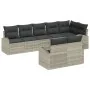 Juego de Sofá de Jardín de 8 Piezas con Cojines Gris Claro de Ratán Poliéster by , Outdoor sofas - Ref: Foro24-3346092, Price...