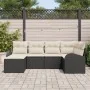 Set de Sofá de Jardín de 6 Piezas con Cojines Negro Poliratán | Foro24.es | Tu tienda online para hogar, jardín y más Foro24.es