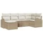 Conjunto de Sofá de Jardín de 6 Piezas con Cojines Beige Ratán Poliéster | Foro24.es | Tu tienda online para hogar, jardín y más Foro24.es