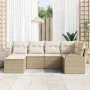Conjunto de Sofá de Jardín de 6 Piezas con Cojines Beige Ratán Poliéster | Foro24.es | Tu tienda online para hogar, jardín y más Foro24.es