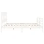 Weißer Massivholzbettrahmen mit Kopfteil 200x200 cm von vidaXL, Betten und Lattenroste - Ref: Foro24-3195177, Preis: 152,76 €...