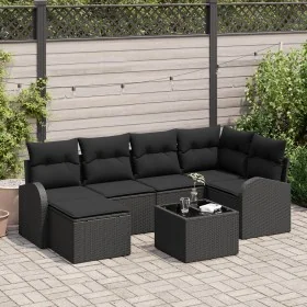 Set de Sofá de Jardín de 7 Piezas con Cojines Beige Poliratán by , Outdoor sofas - Ref: Foro24-3346123, Price: 441,94 €, Disc...