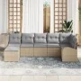 Conjunto de Sofá de Jardín 7 Piezas Beige Ratán Sofá de Jardín | Foro24.es | Tu tienda online para hogar, jardín y más Foro24.es