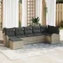 Juego de Sofá de Jardín Set de 7 Beige Ratan, Poliéster von , Outdoor-Sofas - Ref: Foro24-3346132, Preis: 488,57 €, Rabatt: %