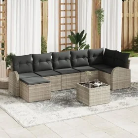Conjunto de Sofá de Jardín de 8 Piezas con Cojines Gris Poliratán by , Outdoor sofas - Ref: Foro24-3346142, Price: 531,54 €, ...